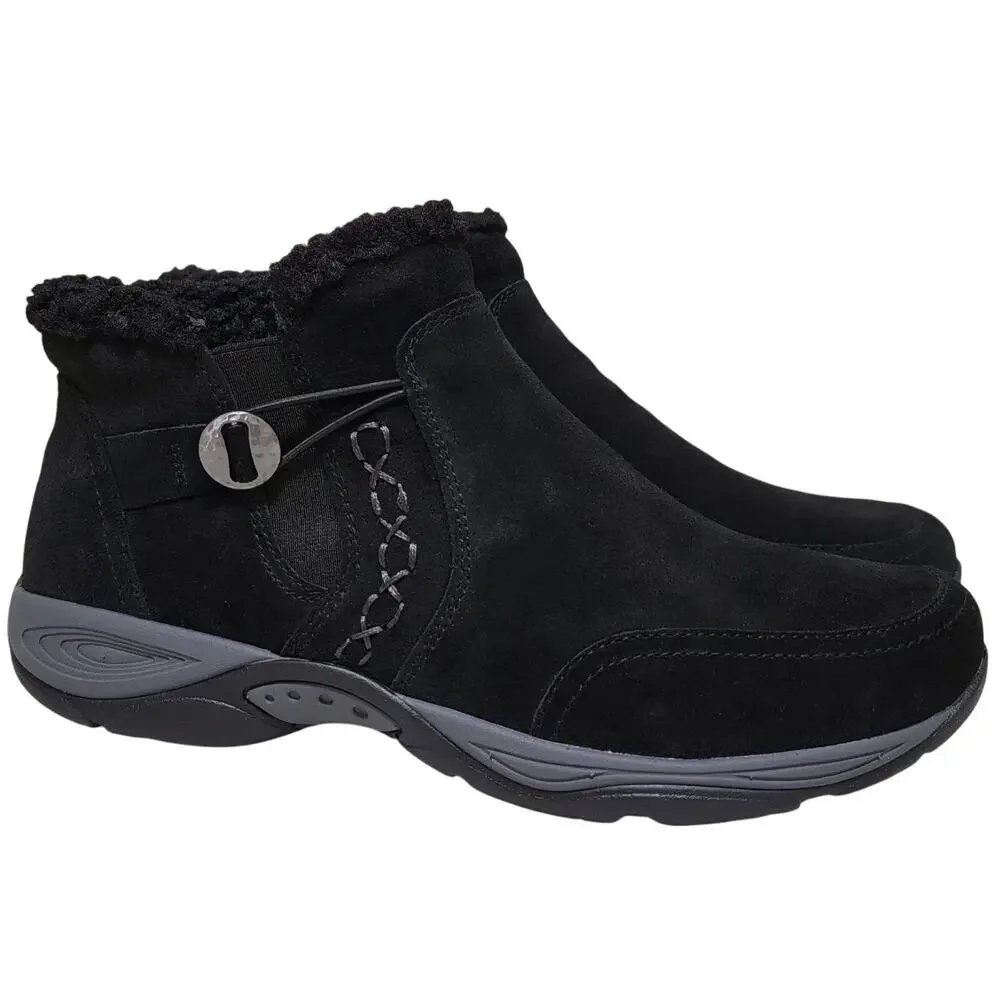 Easy Spirit Women Erique 9 Cozy Ankle Booties Size US 9.5M Black Faux Suede